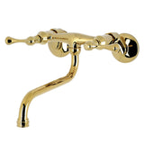 Kingston Double-Handle 2-Hole Wall Mount Bathroom Faucet
