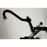 Vintage Double-Handle 2-Hole Wall-Mount Bridge Kitchen Faucet