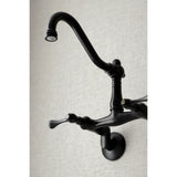 Vintage Double-Handle 2-Hole Wall-Mount Bridge Kitchen Faucet