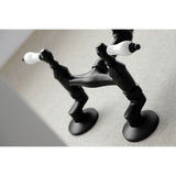 Vintage Double-Handle 2-Hole Wall-Mount Bridge Kitchen Faucet