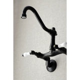 Vintage Double-Handle 2-Hole Wall-Mount Bridge Kitchen Faucet