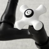 Vintage Double-Handle 2-Hole Wall-Mount Bridge Kitchen Faucet