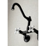 Vintage Double-Handle 2-Hole Wall-Mount Bridge Kitchen Faucet