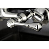 Vintage Double-Handle 2-Hole Wall-Mount Bridge Kitchen Faucet