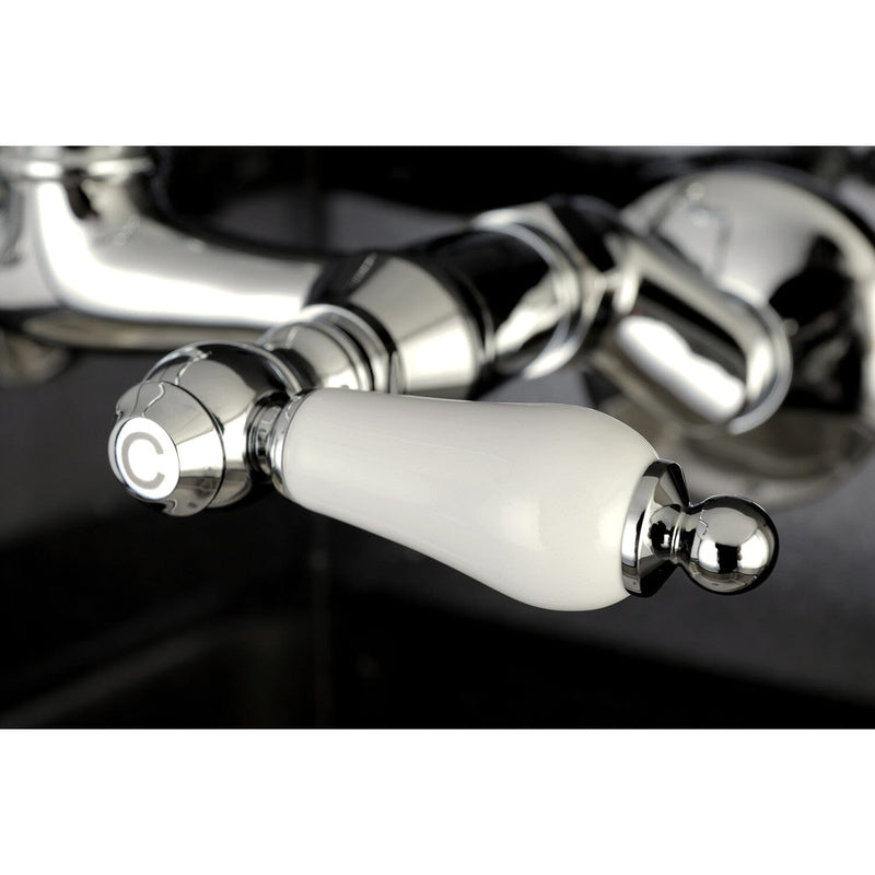 Vintage Double-Handle 2-Hole Wall-Mount Bridge Kitchen Faucet