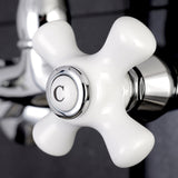 Vintage Double-Handle 2-Hole Wall-Mount Bridge Kitchen Faucet