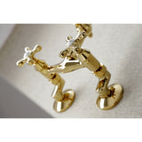 Vintage Double-Handle 2-Hole Wall-Mount Bridge Kitchen Faucet