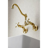 Vintage Double-Handle 2-Hole Wall-Mount Bridge Kitchen Faucet