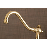 Vintage Double-Handle 2-Hole Wall-Mount Bridge Kitchen Faucet