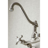 Vintage Double-Handle 2-Hole Wall-Mount Bridge Kitchen Faucet