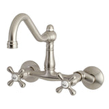 Vintage Double-Handle 2-Hole Wall-Mount Bridge Kitchen Faucet