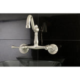 Vintage Double-Handle 2-Hole Wall-Mount Bridge Kitchen Faucet