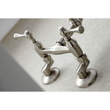 Vintage Double-Handle 2-Hole Wall-Mount Bridge Kitchen Faucet