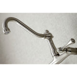 Vintage Double-Handle 2-Hole Wall-Mount Bridge Kitchen Faucet