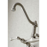 Vintage Double-Handle 2-Hole Wall-Mount Bridge Kitchen Faucet