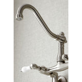 Vintage Double-Handle 2-Hole Wall-Mount Bridge Kitchen Faucet