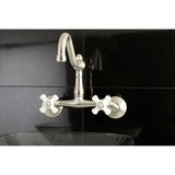 Vintage Double-Handle 2-Hole Wall-Mount Bridge Kitchen Faucet