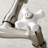 Vintage Double-Handle 2-Hole Wall-Mount Bridge Kitchen Faucet