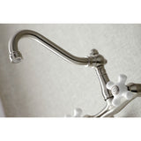Vintage Double-Handle 2-Hole Wall-Mount Bridge Kitchen Faucet