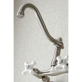 Vintage Double-Handle 2-Hole Wall-Mount Bridge Kitchen Faucet