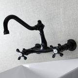 Vintage Double-Handle 2-Hole Wall Mount Bathroom Faucet