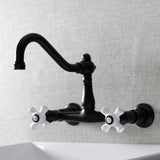 Vintage Double-Handle 2-Hole Wall Mount Bathroom Faucet