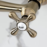 Vintage Double-Handle 2-Hole Wall Mount Bathroom Faucet