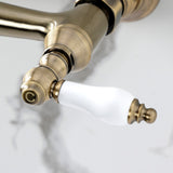 Vintage Double-Handle 2-Hole Wall Mount Bathroom Faucet