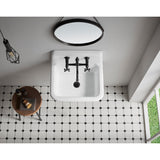 Vintage Double-Handle 2-Hole Wall Mount Bathroom Faucet