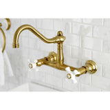 Vintage Double-Handle 2-Hole Wall Mount Bathroom Faucet