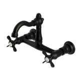 Vintage Double-Handle 2-Hole Wall-Mount Bridge Kitchen Faucet