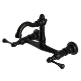 Vintage Double-Handle 2-Hole Wall-Mount Bridge Kitchen Faucet