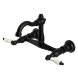 Vintage Double-Handle 2-Hole Wall-Mount Bridge Kitchen Faucet
