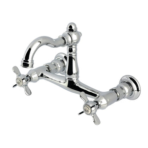 Vintage Double-Handle 2-Hole Wall-Mount Bridge Kitchen Faucet