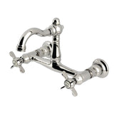Vintage Double-Handle 2-Hole Wall-Mount Bridge Kitchen Faucet