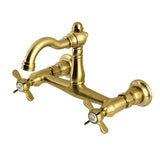 Vintage Double-Handle 2-Hole Wall-Mount Bridge Kitchen Faucet