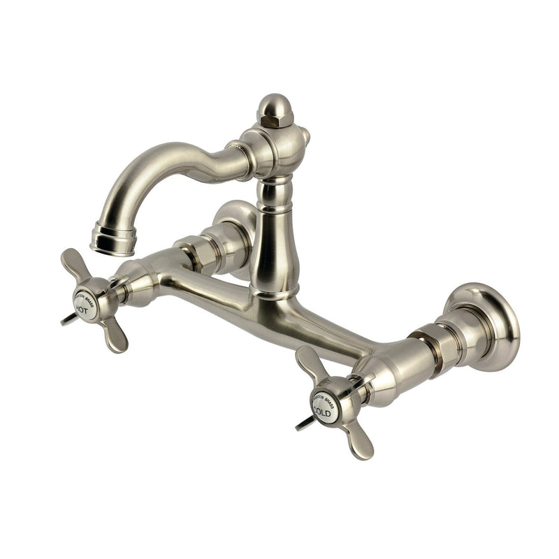 Vintage Double-Handle 2-Hole Wall-Mount Bridge Kitchen Faucet
