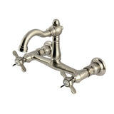 Vintage Double-Handle 2-Hole Wall-Mount Bridge Kitchen Faucet