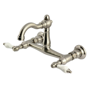 Vintage Double-Handle 2-Hole Wall-Mount Bridge Kitchen Faucet