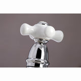 Restoration Two-Handle 4-Hole Deck Mount Bridge Kitchen Faucet with Brass Side Sprayer