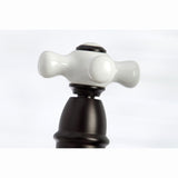Restoration Two-Handle 4-Hole Deck Mount Bridge Kitchen Faucet with Brass Side Sprayer