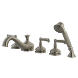 Roman Three-Handle 5-Hole Deck Mount Roman Tub Faucet with Hand Shower