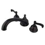Two-Handle 3-Hole Deck Mount Roman Tub Faucet