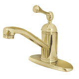 One-Handle 1-Hole Bathroom Faucet with Deck Plate and Push Pop-Up Drain