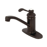 Templeton One-Handle 1-Hole Bathroom Faucet with Deck Plate and Push Pop-Up Drain
