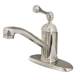 One-Handle 1-Hole Bathroom Faucet with Deck Plate and Push Pop-Up Drain
