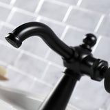 Webb One-Handle 1-Hole Bathroom Faucet with Knurled Handle and Push Pop-Up Drain