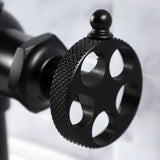 Webb One-Handle 1-Hole Bathroom Faucet with Knurled Handle and Push Pop-Up Drain