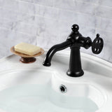 Webb One-Handle 1-Hole Bathroom Faucet with Knurled Handle and Push Pop-Up Drain