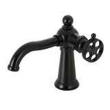 Webb One-Handle 1-Hole Bathroom Faucet with Knurled Handle and Push Pop-Up Drain